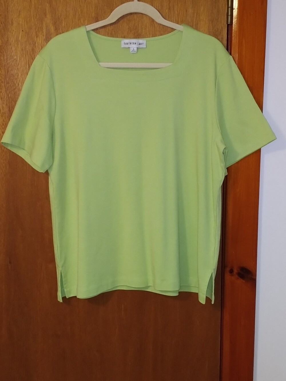 Classic Short-Sleeve Women’s Top in Lime Green